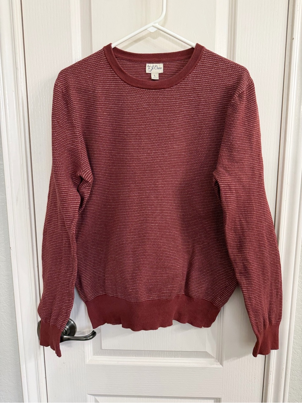 J. Crew Women’s Textured Crewneck Sweater in Wine